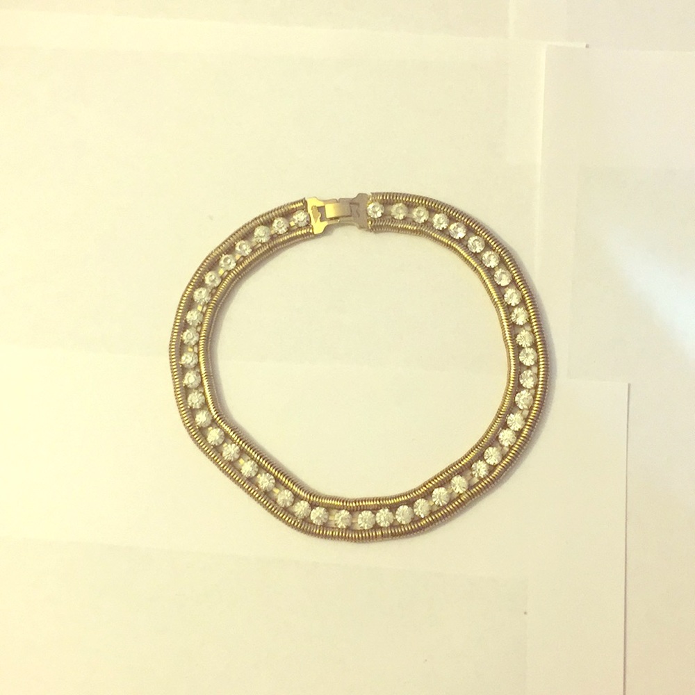 Faux Diamond and gold necklace